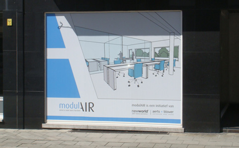 ModulAir raambelettering in one-way vision