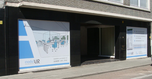 ModulAir raambelettering in one-way vision